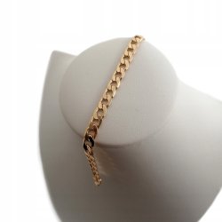 BRANSOLETKA MĘSKA PANCERKA 18K STAL CHIRURGICZNA 20,5cm/6mm PREZENT+GRATISY