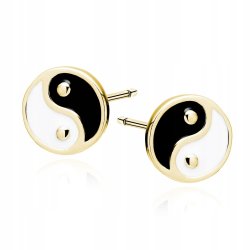 ZŁOTE KOLCZYKI DAMSKIE PSZCZOŁY PR. 925/585 POZŁACANE NA PREZENT + GRAWER