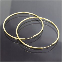 ELEGANCKIE DUŻE ZŁOTE POZŁACANE KOLCZYKI KOŁA KÓŁKA 7 CM 925/585 + GRAWER