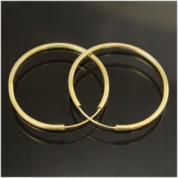 ELEGANCKIE DUŻE ZŁOTE POZŁACANE KOLCZYKI KOŁA KÓŁKA 4,5 CM 925/585 + GRAWER