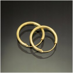 ZŁOTE POZŁACANE KOLCZYKI KÓŁKA KOŁA 2 CM PREZENT DLA NIEJ, KOBIETY 925/585
