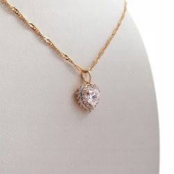 ZŁOTY ŁAŃCUSZEK WŁOSKI SERDUSZKO NA PREZENT DLA DZIEWCZYNY, ŻONY, MAMY 18K