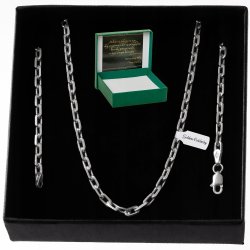 SREBRNY MĘSKI ŁAŃCUSZEK ANKIER 50cm/3mm SREBRO PRÓBY 925 PREZENT DLA NIEGO