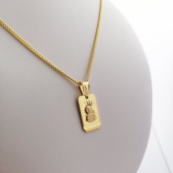 DAMSKI ZŁOTY ŁAŃCUSZEK + MEDALIK MATKA BOSKA 925/585 14K + DEDYKACJA GRATIS