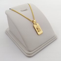 ZŁOTY ŁAŃCUSZEK PANCERKA + MEDALIK MATKA BOSKA 925 + DEDYKACJA DLA KOBIETY
