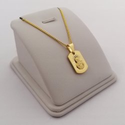 ZŁOTY ŁAŃCUSZEK PANCERKA + MEDALIK MATKA BOSKA 925 + DEDYKACJA DLA KOBIETY