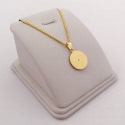 ZŁOTY ŁAŃCUSZEK + MEDALIK MATKA BOSKA CZĘSTOCHOWSKA 925/585 14K + DEDYKACJA