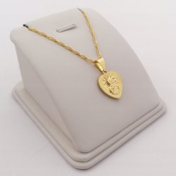 ZŁOTY ŁAŃCUSZEK + MEDALIK SERCE 925/585 14K + DEDYKACJA PREZENT DLA KOBIETY