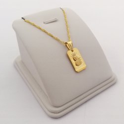 ZŁOTY DAMSKI ŁAŃCUSZEK MEDALIK MATKA BOSKA PR. 925/585 + DEDYKACJA DLA NIEJ