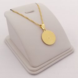 ZŁOTY ŁAŃCUSZEK DAMSKI NASZYJNIK + MEDALIK PR 925/585 MATKA BOSKA DEDYKACJA