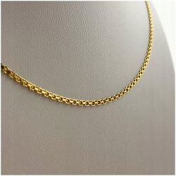 ELEGANCKI ZŁOTY ŁAŃCUSZEK MĘSKI BISMARK 2 MM DELIKATNY PR. 925/585 PREZENT