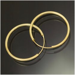 ZŁOTE KOLCZYKI KOŁA KÓŁKA 3 CM SREBRO PR. 925 ZŁOTO 585 POZŁACANE PREZENT