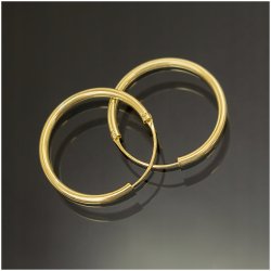 ZŁOTE KOLCZYKI KOŁA KÓŁKA 2,5 CM SREBRO PR. 925 ZŁOTO 585 POZŁACANE PREZENT
