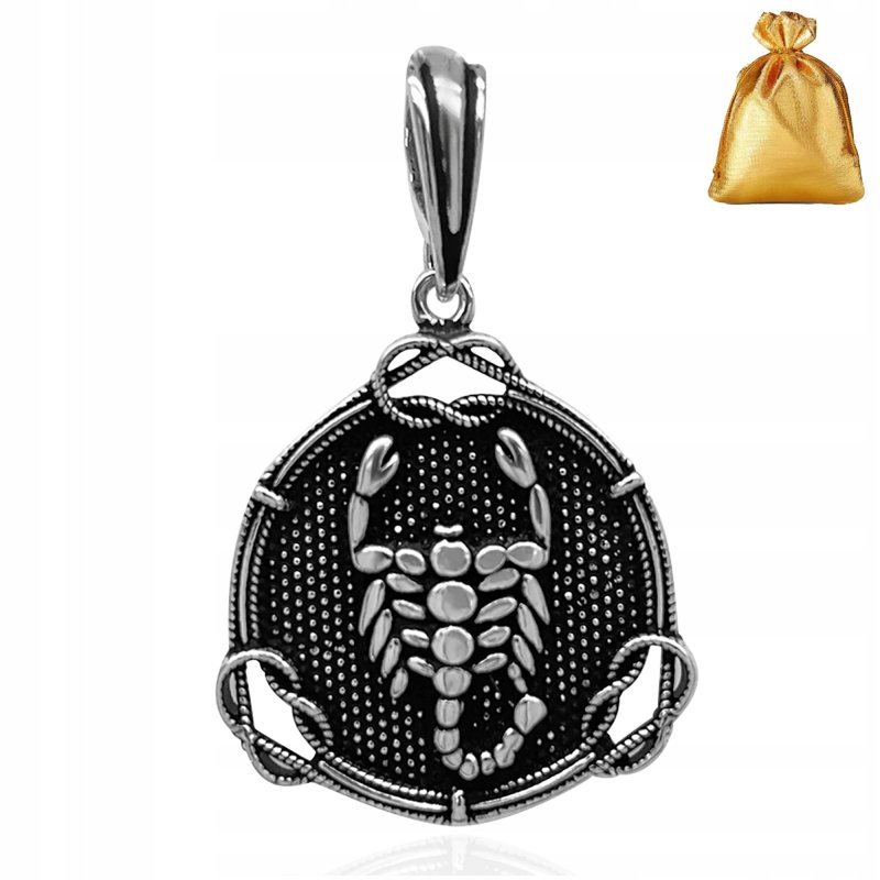 SREBRNA DAMSKA ZAWIESZKA WISIOREK ZNAK ZODIAKU SKORPION SREBRO 925 PREZENT