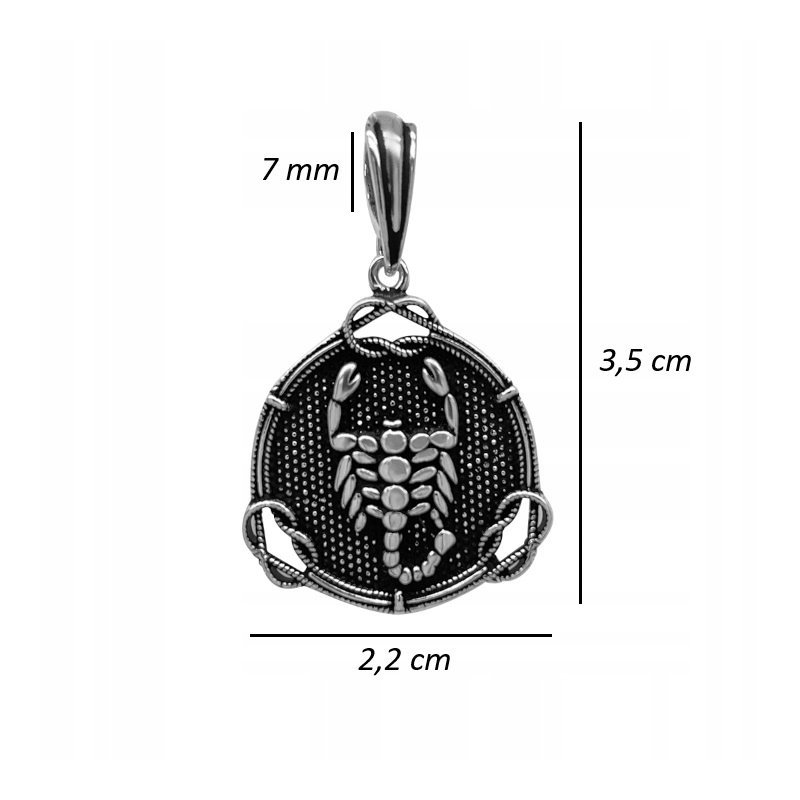 SREBRNA DAMSKA ZAWIESZKA WISIOREK ZNAK ZODIAKU SKORPION SREBRO 925 PREZENT
