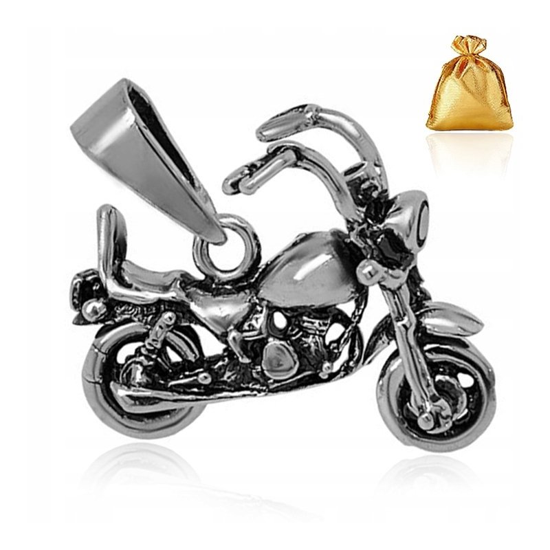SREBRNA ZAWIESZKA WISIOREK MOTOCYKL CHOPPER SREBRO PRÓBA 925 NA PREZENT