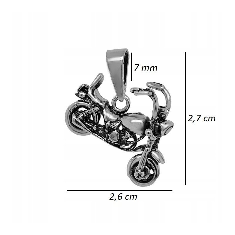 SREBRNA ZAWIESZKA WISIOREK MOTOCYKL CHOPPER SREBRO PRÓBA 925 NA PREZENT