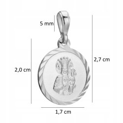SREBRNY MEDALIK WISIOREK ZAWIESZKA MATKA BOSKA CZĘSTOCHOWSKA SREBRO PR. 925