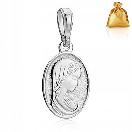 SREBRNY DAMSKI MEDALIK WISIOREK ZAWIESZKA MATKA BOSKA MADONNA SREBRO 925