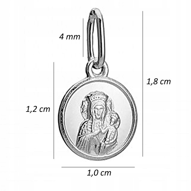 SREBRNY MEDALIK WISIOREK ZAWIESZKA MATKA BOSKA CZĘSTOCHOWSKA SREBRO PR. 925