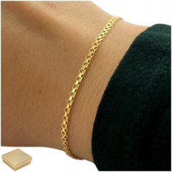 PIĘKNA ZŁOTA BRANSOLETKA BISMARK 19cm/2mm SREBRNA PR. 925 PREZENT DLA CÓRKI