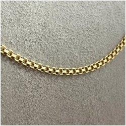 PIĘKNY ZŁOTY NASZYJNIK DAMSKI BISMARK ŁAŃCUSZEK 3 MM 925 POZŁACANY PREZENT