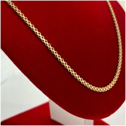 PIĘKNY ZŁOTY NASZYJNIK DAMSKI BISMARK ŁAŃCUSZEK 3 MM 925 POZŁACANY PREZENT