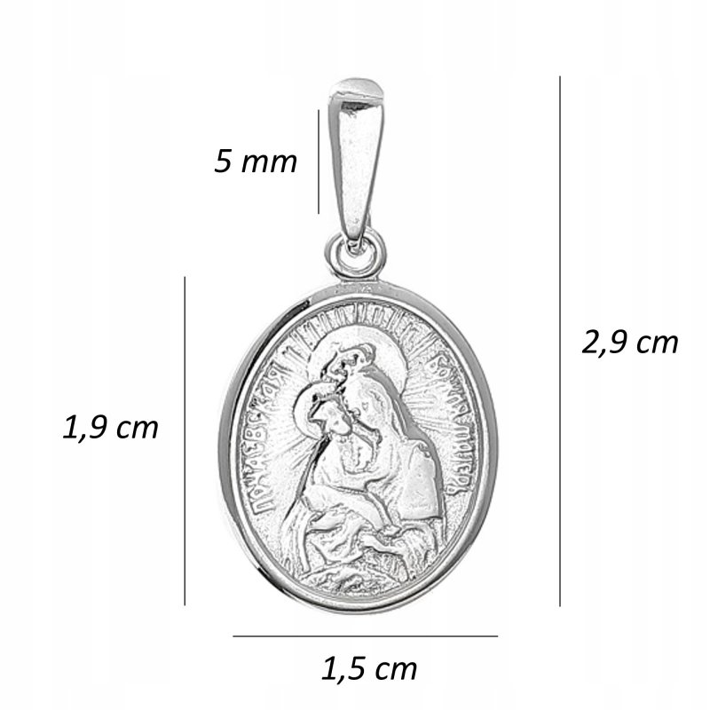 SREBRNY MEDALIK MADONNA Z DZIECIĄTKIEM SREBRO PRÓBA 925 / MĘSKI WISIOREK