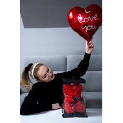 MIŚ Z RÓŻ ZESTAW LED PREZENT DLA DZIEWCZYNY KOBIETY NA 5 10 15 20 ROCZNICĘ