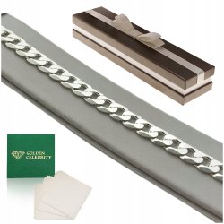 GRUBA MĘSKA BRANSOLETKA PANCERKA 21,5cm/9mm SREBRO PR. 925 SZEROKA PREZENT
