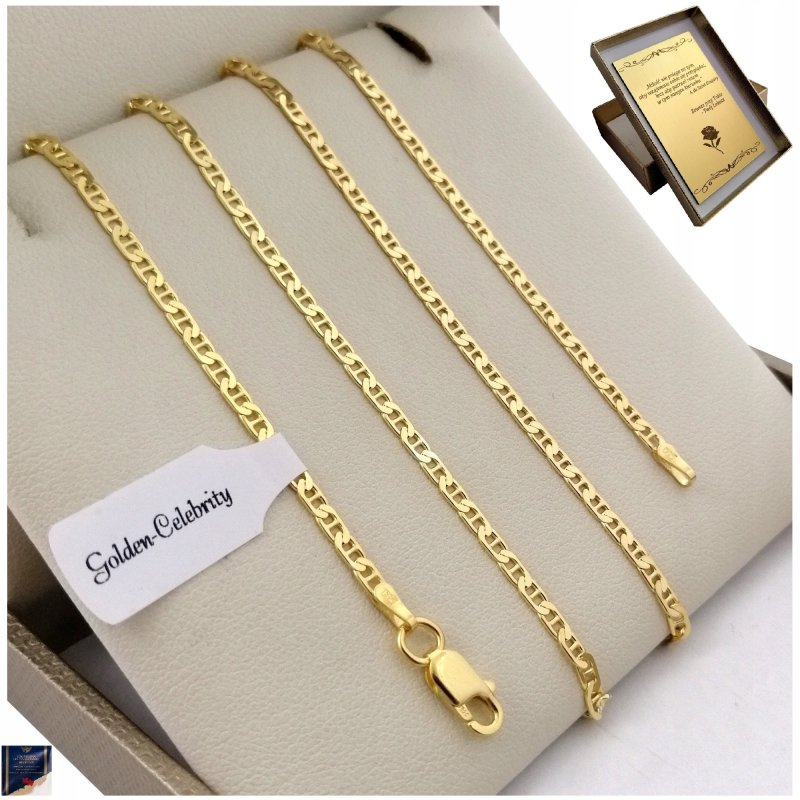 ELEGANCKI ZŁOTY ŁAŃCUSZEK MĘSKI SPLOT GUCCI 60cm/2,5mm 925 + GRAWER GRATIS