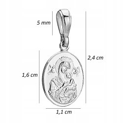 SREBRNY MEDALIK ZAWIESZKA MATKA BOSKA NIEUSTAJĄCEJ POMOCY SREBRO PR. 925