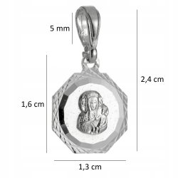 SREBRNY MEDALIK WISIOREK ZAWIESZKA MATKA BOSKA CZĘSTOCHOWSKA SREBRO PR. 925