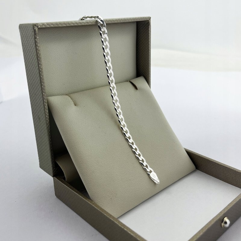 MĘSKA BRANSOLETKA SREBRNA PANCERKA 22 CM 4 MM 925 PREZENT DLA NIEGO+GRATISY