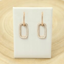 ELEGANCKIE ZŁOTE KOLCZYKI DAMSKIE Z CYRKONIAMI WISZĄCE / DŁUGIE STAL 18K
