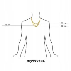 ZŁOTY ŁAŃCUSZEK FIGARO PEŁNY PR. 925/585 55CM 14K PREZENT DLA CHŁOPAKA TATY