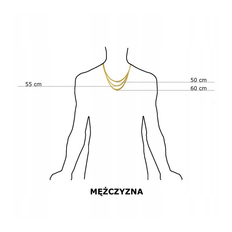 ZŁOTY ŁAŃCUSZEK FIGARO PEŁNY PR. 925/585 55CM 14K PREZENT DLA CHŁOPAKA TATY