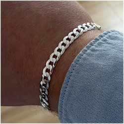 ELEGANCKA GRUBA BRANSOLETKA MĘSKA PANCERKA 20 CM PREZENT DLA NIEGO + GRATIS