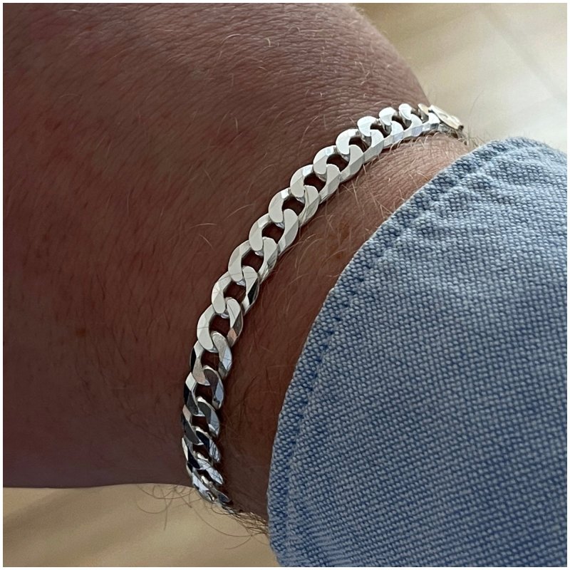 ELEGANCKA GRUBA BRANSOLETKA MĘSKA PANCERKA 20 CM PREZENT DLA NIEGO + GRATIS