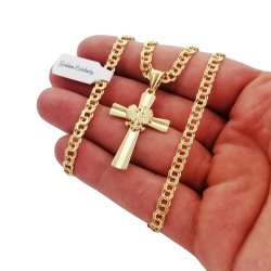 MĘSKI ZŁOTY ŁAŃCUSZEK+KRZYŻYK ORZEŁ GRAWER GRATIS / BIZUTERIA PATRIOTYCZNA