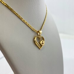 PIĘKNY ZŁOTY ŁAŃCUSZEK Z SERCEM 925/585 PREZENT DLA NIEJ KOBIETY + GRATISY