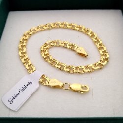 ELEGANCKA MĘSKA BRANSOLETKA ZŁOTA GARIBALDI 20 CM 925/585 PREZENT DLA NIEGO