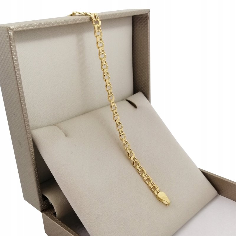 ELEGANCKA MĘSKA BRANSOLETKA ZŁOTA GARIBALDI 20 CM 925/585 PREZENT DLA NIEGO