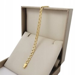 ELEGANCKA MĘSKA BRANSOLETKA ZŁOTA GARIBALDI 20 CM 925/585 PREZENT DLA NIEGO
