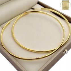 ELEGANCKIE ZŁOTE DUŻE KOLCZYKI KOŁA 7 CM SZEROKIE SREBRO 925 + ZŁOTO 585