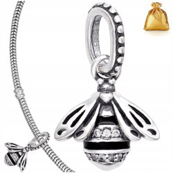 SREBRNY CHARMS ZAWIESZKA PSZCZOŁA CYRKONIAMI SREBRO 925 RODOWANA + GRATIS
