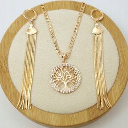 PIĘKNY ZŁOTY ŁAŃCUSZEK SINGAPUR + ZAWIESZKA KOLCZYKI STAL CHIRURGICZNA 18K