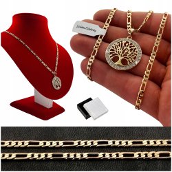 PIĘKNY ZŁOTY ŁAŃCUSZEK SINGAPUR + ZAWIESZKA KOLCZYKI STAL CHIRURGICZNA 18K