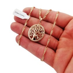 ZŁOTA BIŻUTERIA ZE STALI CHIRURIGCZNEJ NASZYJNIK + KOLCZYKI + ZAWIESZKA 18K