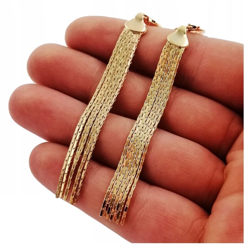 ZŁOTA BIŻUTERIA ZE STALI CHIRURIGCZNEJ NASZYJNIK + KOLCZYKI + ZAWIESZKA 18K